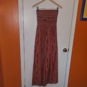 Red Strapless Maxi Dress